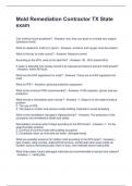 Mold Remediation Contractor TX State Exam Questions and Correct Answers