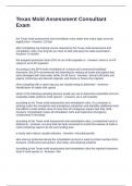 Texas Mold Assessment Consultant Exam With Questions and Correct Answers Graded A&plus;