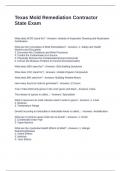 Texas Mold Remediation Contractor State Exam Questions With 100&percnt; Correct Answers