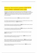 Primerica&colon; Life insurance policies EXAM WITH 100&percnt; CORRECT ANSWERS 2025&sol; 2026