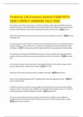 Primerica&colon; Life insurance policies EXAM WITH 100&percnt; CORRECT ANSWERS 2025&sol; 2026