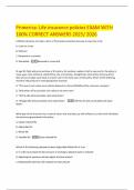 Primerica&colon; Life insurance policies EXAM WITH 100&percnt; CORRECT ANSWERS 2025&sol; 2026
