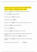 Primerica&colon; Life insurance policies EXAM WITH 100&percnt; CORRECT ANSWERS 2025&sol; 2026