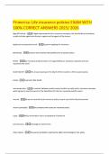 Primerica&colon; Life insurance policies EXAM WITH 100&percnt; CORRECT ANSWERS 2025&sol; 2026