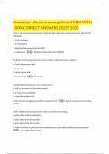 Primerica&colon; Life insurance policies EXAM WITH 100&percnt; CORRECT ANSWERS 2025&sol; 2026