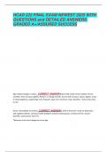 HCAD 222 FINAL EXAM NEWEST 2025 WITH QUESTIONS and DETAILED ANSWERS GRADED A&plus;&vert;ASSURED SUCCESS