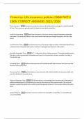 Primerica&colon; Life insurance policies EXAM WITH 100&percnt; CORRECT ANSWERS 2025&sol; 2026