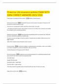 Primerica&colon; Life insurance policies EXAM WITH 100&percnt; CORRECT ANSWERS 2025&sol; 2026