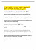 Primerica&colon; Life insurance policies EXAM WITH 100&percnt; CORRECT ANSWERS 2025&sol; 2026