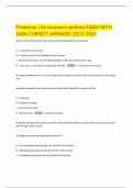 Primerica&colon; Life insurance policies EXAM WITH 100&percnt; CORRECT ANSWERS 2025&sol; 2026