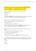 Primerica&colon; Life insurance policies EXAM WITH 100&percnt; CORRECT ANSWERS 2025&sol; 2026