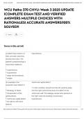 WCU Patho 370 CHYU&colon; Week 3 2025 UPDATE &vert;COMPLETE EXAM TEST AND VERIFIED ANSWERS MULTIPLE CHOICES WITH RATIONALES&vert; ACCURATE ANSWERS&vert;100&percnt; SOLVED&excl;&excl;