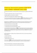 Primerica&colon; Life insurance policies EXAM WITH 100&percnt; CORRECT ANSWERS 2025&sol; 2026