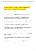 Primerica&colon; Life insurance policies EXAM WITH 100&percnt; CORRECT ANSWERS 2025&sol; 2026