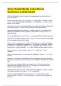 Army Board Study Guide Exam Questions and Answers