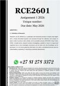 RCE2601 Assignment 1 &lpar;COMPLETE ANSWERS&rpar;  2026 - DUE 4 May 2026