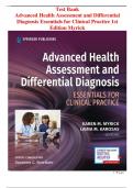 Test Bank for Advanced Health Assessment and Differential Diagnosis&colon; Essentials for Clinical Practice&comma; 1st Edition by Myrick&colon; Complete Chapters 1-12 Practice Questions for Clinical Mastery