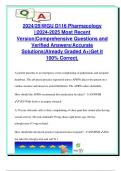 WGU Pharmacology D116 &lpar;2024&sol;25&rpar; &ndash; 150&plus; Practice Questions & Correct Answers &ndash; CNS&comma; Cardio&comma; Psych&comma; Endocrine&comma; Infectious Disease&comma; & More