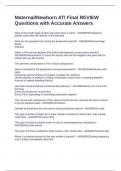Maternal&sol;Newborn ATI Final REVIEW Questions with Accurate Answers