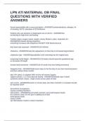 LPN ATI MATERNAL OB FINAL QUESTIONS WITH VERIFIED ANSWERS