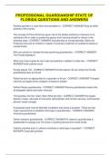 Professional guardianship state of Florida questions and answers