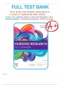 Test Bank for Nursing Research in Canada 5th Edition by Mina Singh&comma; All Chapters included&comma; LATEST