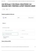 Life 103 Exam 1 CSU EXAM&comma; SOLUTIONS &rpar; &lpar;A&plus; GRADED 100&percnt; VERIFIED&rpar; LATEST VERSION 2025&excl;&excl;