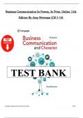 Complete Test Bank -Business Communication and Character 11th Edition By Amy Newman Expert Verified Q & As&vert; A&plus; Grade & 100&percnt; Latest