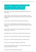 Chapter 42 Specimen Collection and Processing Study Guide Exam Question and Actual Answers&period;