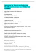 Preparing for Specimen Collection Final Exam Questions and All Correct Answers&period;