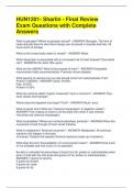 HUN1201- Sharlin - Final Review Exam Questions with Complete Answers