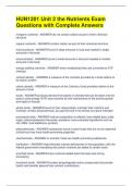 HUN1201 Unit 2 the Nutrients Exam Questions with Complete Answers