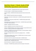 Nutrition Exam 1 Study Guide &lpar;FSW HUN1201&rpar; Questions and Answers