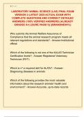 LABORATORY ANIMAL SCIENCE &lpar;LAS&rpar; FINAL EXAM  VERSION 3 LATEST 2025 ACTUAL EXAM WITH  COMPLETE QUESTIONS AND CORRECT DETAILED  ANSWERS &lpar;100&percnt; VERIFIED ANSWERS&rpar; &vert;ALREADY  GRADED A&plus;&vert; &vert;&vert;SURE PASS&excl;&excl;&excl;&vert;&vert; &vert;&vert;BRANDNEW&excl;&excl;&excl;&vert;&vert; 