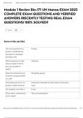 Module 1 Review Bio-171 UH Manoa EXAM 2025 COMPLETE EXAM QUESTIONS AND VERIFIED ANSWERS &vert;RECENTLY TESTING REAL EXAM QUESTIONS&vert; 100&percnt; SOLVED&excl;&excl;