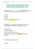 FIREFIGHTER HAZMAT OPS EXAM  QUESTIONS AND ANSWERS 2025
