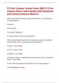 Fl Civic Literacy Actual Exam 2025 Fl Civic  Literacy Exam Latest Update 2025 Questions  and Correct Answers Rated A&plus; 