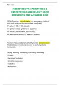 FISDAP OBGYN &sol; PEDIATRICS &  OBSTETRICS&sol;GYNECOLOGY EXAM  QUESTIONS AND ANSWERS 2025