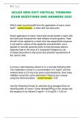 NCLEX HESI EXIT CRITICAL THINKING  EXAM QUESTIONS AND ANSWERS 2025 