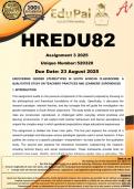 HREDU82 Assignment 3 &lpar;COMPLETE ANSWERS&rpar; 2025 &lpar;520320&rpar; - DUE 23 August 2025