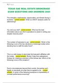 TEXAS SAE REAL ESTATE BROKERAGE  EXAM QUESTIONS AND ANSWERS 2025