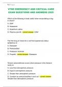 VTNE EMERGENCY AND CRITICAL CARE  EXAM QUESTIONS AND ANSWERS 2025