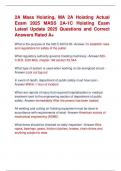 2A Mass Hoisting&comma; MA 2A Hoisting Actual  Exam 2025 MASS 2A-1C Hoisting Exam  Latest Update 2025 Questions and Correct  Answers Rated A&plus;