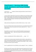 Final Exam 2 - Nursing 2005 Study Guide Questions and Actual Detailed Answers&period;