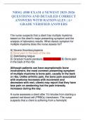 NRSG 4580 EXAM 4 NEWEST 2025-2026 QUESTIONS AND DETAILED CORRECT ANSWERS WITH RATIONALES &vert; A&plus; GRADE VERIFIED ANSWERS