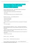 Pharmacology Final 2005 Study Guide Exam Questions and All Correct Answers &lpar;2025&rpar; Updated&period;