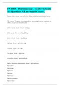 PN 1005 - Pharmacology &ndash; Midterm Study Set Questions All Answered Correct&period;