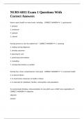 NURS 6011 Exam 1 Questions With Correct Answers
