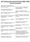 SC Testing &lpar;Core And 7a&rpar; Exam With 100&percnt; Correct Answers