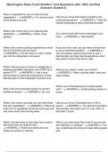 Washington State Food Handlers Test Questions with 100&percnt; Verified Answers Graded A